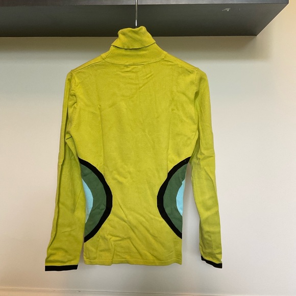 Jean Paul Berlin Green 70s Print Turtleneck Sweater - Picture 2 of 2